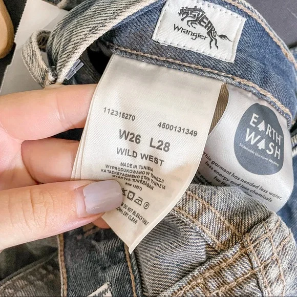 NWT Wrangler x Free People Wild West High Rise Straight Jeans Peach Tint - Picture 12 of 13